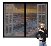 Mosquitera para Ventana 75 x 165 cm Protección Contra Mosquitos y Moscas Mosquitera Magnética Ventana Fácil de Limpiar para de Bricolaje para Caseras Oficina, Negro