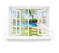 Mosquitera para Ventana 75 x 95 cm Mosquiteras con Imán para Ventana Abatible Fácil de Ensamblar Autoadhesivo para Todas Las Ventanas Interiores y Exteriores, Blanco