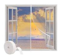 Mosquitera para Ventana 75x120cm, Personalizado Mosquitera, Blanca Red Autoadhesiva Antimosquitos, Malla de Ventana de Balcón, Semitansparentes