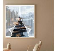 Mosquitera para Ventana 80 x 85 cm Varios Tallas, Cierre Automático, No Requiere Herramientas, Mantiene El Aire Fresco Cortina Antimosquitos para Todas Las Ventana, Blanco
