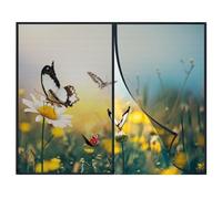 Mosquitera para Ventana, 80x125cm Ventana de Balcón, Protección Contra Insectos, Cortina Mosquitera, para Ventanas de Balcón, Ventanas de Sótano, Ventanas de Terraza, Negro