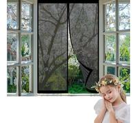 Mosquitera para Ventana 87 x 69 cm Magnetica Instalar sin Taladrar Protección de Insectos Mosca Cortina para Todas Las Ventanas, Negro