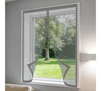 Mosquitera para Ventana 95 x 110 cm sin Taladrar Ni Atornillar Window Mosquito Net Fácil de Limpiar para Exterior Jardín Balcón Salón Casa Tienda, Gris
