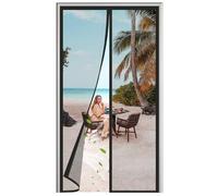 Mosquitera para ventana 95x195cm Cortina de puerta antiinsectos, potentes imanes para balcón, dormitorio, sala de estar, pasillo, ventana Negro