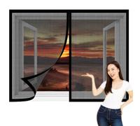 Mosquitera para Ventana Autoadhesiva 105 x 110 cm sin Taladrar Ni Atornillar Personalizar Mosquiteras Ventanas Fácil Instalación Adhesiva para Balcón Corredera Terraza, Negro