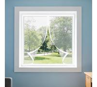 Mosquitera para Ventana Autoadhesiva 125 x 140 cm Protección Contra Mosquitos y Moscas Mosquitera Ventana Magnetica Fácil de Ensamblar Autoadhesivo para Todas Las Ventanas, Blanco