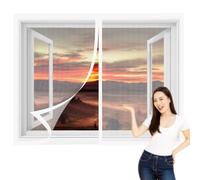 Mosquitera para Ventana Autoadhesiva 135 x 140 cm sin Taladrar Ni Atornillar Personalizar Mosquiteras Ventanas Fácil Instalación Adhesiva para Balcón Corredera Terraza, Blanco
