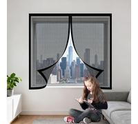 Mosquitera para Ventana Autoadhesiva 50 x 120 cm Imanes Se Cierran Automáticamente Mosquiteras Magnética Anti Insectos Cierre Lavables para Balcón Corredera Terraza, Negro