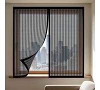 Mosquitera para Ventana Autoadhesiva 65 x 110 cm sin Taladrar Ni Atornillar Mosquitera Ventanas Adhesiva Fácil de Limpiar para Ventana de Bricolaje para Caseras Oficina, Negro