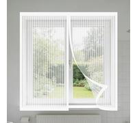 Mosquitera para Ventana Autoadhesiva 65 x 185 cm sin Taladrar Ni Atornillar Mosquiteras Magnética Anti Insectos Cierre Lavables para Todas Las Ventanas, Blanco
