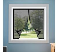 Mosquitera para Ventana Autoadhesiva 75 x 110 cm Protección Contra Mosquitos y Moscas Mosquitera Ventana Magnetica Fácil de Ensamblar Autoadhesivo para Todas Las Ventanas, Negro
