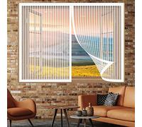 Mosquitera Para Ventana Con Imán 70 x 105 cm Tela Mosquiteras De Ventanas Cierre Automático Sin Taladrar Fácil De Instalar Mosquitera Magnética Adecuado Para Ventanas, Blanco