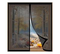 Mosquitera para Ventana Corredera 75 x 90 cm Fácil Instalación sin Taladrar, Fácil de Limpiar Cortina Magnética de Malla Suave para Todas Las Ventanas, Negro