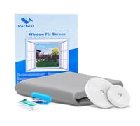 Mosquitera para ventana DIY- Fácil montaje - Protección contra insectos - No necesita taladrar - Se puede cortar para ventanas de hasta 150 x 180 cm - Gris claro