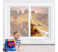 Mosquitera para Ventana Enrollable 106 x 116 cm sin Taladrar Cortina de Ventana Magnética Evita El Paso de Insectos para Habitación Salón Ventanas, Blanco