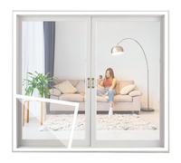 Mosquitera para ventana, mosquitera para ventana con cinta autoadhesiva, 60x105cm Las ventanas con mosquitera autoadhesiva mantienen las moscas/mosquitos afuera Blanco