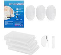 Mosquitera para Ventana, Mosquitera Ventana Velcro, Malla Mosquitera Adhesiva, Recortable, No Necesita Taladrar, Protección Contra Mosquitos (Blanc, 130 x 150 cm | 3 Pcs)