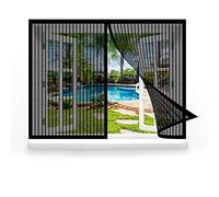 Mosquitera para ventanas 105 x 110 cm Red de Protección Antimosquitos Instalar Sin Taladrar para Marco de Ventanas, Negro