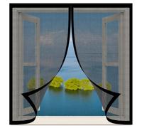 Mosquitera para Ventanas 110 x 135 cm sin Taladrar Ni Atornillar Ventana Contra Insectos y Moscas Fácil Instalación Adhesiva para Ventanasde Balcón, Ventanasde Patio, Sala, Negro
