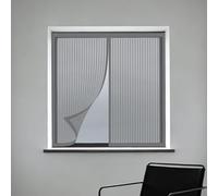 Mosquitera para Ventanas 110 x 150 cm Imanes Se Cierran Automáticamente Mosquiteras Ventanas Magnética Lavables para Ventanasde Balcón, Ventanasde Patio, Sala, Gris