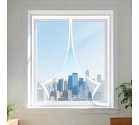 Mosquitera para Ventanas 110 x 150 cm Protección Contra Mosquitos y Moscas Mosquitera Ventanas Adhesiva Fácil de Ensamblar Autoadhesivo para Balcón Corredera Terraza, Blanco