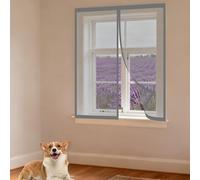 Mosquitera para Ventanas 110 x 150 cm sin Taladrar Ni Atornillar Mosquitera Ventana Magnetica Fácil Instalación Adhesiva para Ventana de Bricolaje para Caseras Oficina, Gris