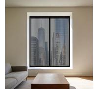 Mosquitera para Ventanas 110 x 150 cm sin Taladrar Ni Atornillar Mosquitera Ventana Magnetica Fácil Instalación Adhesiva para Exterior Jardín Balcón Salón Casa Tienda, Negro