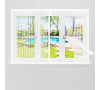 Mosquitera para ventanas 115 x 135 cm Mosquitera Ventana Magnética Contra Moscas Fácil de Ensamblar Autoadhesivo para Todas Las Ventanas Interiores y Exteriores, Blanco