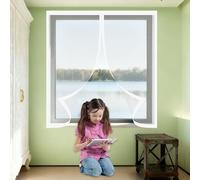 Mosquitera para Ventanas 115 x 150 cm Protección Contra Mosquitos y Moscas Mosquitera Ventana Magnetica Fácil Instalación Adhesiva Adecuada para Decoración Del Hogar, Blanco