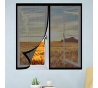 Mosquitera para Ventanas 125 x 130 cm sin Taladrar Ni Atornillar Mosquitera Ajustable Ventanas Fácil Instalación Adhesiva para Ventanasde Balcón, Ventanasde Patio, Sala, Negro
