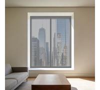 Mosquitera para Ventanas 125 x 65 cm sin Taladrar Ni Atornillar Mosquitera Ventana Magnetica Fácil Instalación Adhesiva para Exterior Jardín Balcón Salón Casa Tienda, Gris