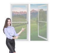 Mosquitera para Ventanas 140 x 150 cm Mantiene Insectos, Moscas y Mosquitos Fuera Mosquitera Ventana Malla Contra Insectos Lavables Adecuada para Decoración Del Hogar, Blanco
