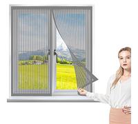 Mosquitera para ventanas 175 x 120 cm Mosquiteras con Imán para Ventana Abatible Cierre Automático Iman Fuertes para Todas Las Ventanas Interiores y Exteriores, Gris