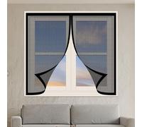 Mosquitera para Ventanas 50 x 120 cm sin Taladrar Ni Atornillar Mosquitera Magnética Ventana Fácil Instalación Adhesiva para Todas Las Ventanas Interiores y Exteriores, Negro