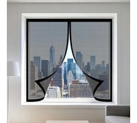 Mosquitera para Ventanas 60 x 65 cm sin Taladrar Ni Atornillar Mosquitera Ventana Magnetica Lavables para Todas Las Ventanas Interiores y Exteriores, Negro