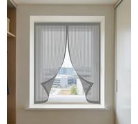 Mosquitera para Ventanas 75 x 145 cm Imanes Se Cierran Automáticamente Cortinas Mosquitera Ventana Fácil de Ensamblar Autoadhesivo para Balcón Corredera Terraza, Gris