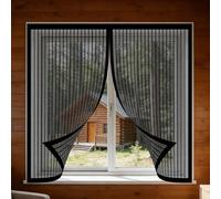 Mosquitera para Ventanas 75 x 145 cm Imanes Se Cierran Automáticamente Window Mosquito Net Fácil de Limpiar para Todas Las Ventanas Interiores y Exteriores, Negro