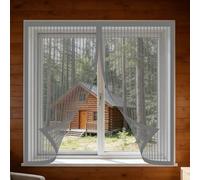 Mosquitera para Ventanas 75 x 145 cm Imanes Se Cierran Automáticamente Window Mosquito Net Fácil de Limpiar para Todas Las Ventanas Interiores y Exteriores, Gris