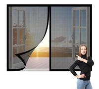 Mosquitera para Ventanas 75 x 165 cm Protección Contra Mosquitos y Moscas Ventana Contra Insectos y Moscas Lavables para Balcón Corredera Terraza, Negro
