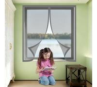 Mosquitera para Ventanas 75 x 80 cm Protección Contra Mosquitos y Moscas Mosquitera Ventana Magnetica Fácil Instalación Adhesiva Adecuada para Decoración Del Hogar, Gris