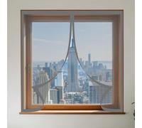 Mosquitera para Ventanas 85 x 125 cm Imanes Se Cierran Automáticamente Mosquitera Ventanas Adhesiva Lavables Adecuada para Decoración Del Hogar, Gris