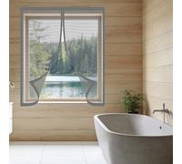 Mosquitera para Ventanas 90 x 140 cm Protección Contra Mosquitos y Moscas Mosquiteras Lavables para Todas Las Ventanas, Gris