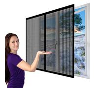 Mosquitera para Ventanas 95 x 155 cm sin Taladrar Ni Atornillar Mosquitera Ventana Mosquiteras Fácil Instalación, Sin Taladrar Ni Atornillar para Balcón Corredera Terraza, Negro