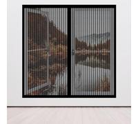 Mosquitera para Ventanas con Magic Click 147 x 143 cm sin Taladrar Cortina Antimosquitos Magnetica Protección Contra Mosquitos para Balcones, Puertas y Ventanas, Negro