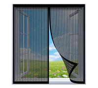Mosquitera para Ventanas con Magic Click 40 x 40 cm Fácil Instalación sin Taladrar, Fácil de Limpiar Cortinas Mosquiteras con Malla para Todas Las Ventanas, Negro