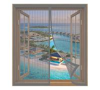Mosquitera para Ventanas con Magic Click 45 x 60 cm Fácil Instalación sin Taladrar, Fácil de Limpiar Mosquiteras con Imán para Ventana Abatible para Todas Las Ventanas, Gris