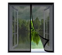 Mosquitera para Ventanas con Magic Click 83 x 83 cm Fácil Instalación sin Taladrar, Fácil de Limpiar Marco Magnético para Mosquitera para Todas Las Ventanas, Negro