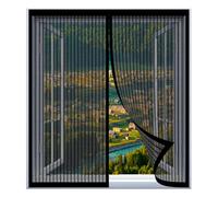 Mosquitera para Ventanas con Marco de Aluminio 45 x 60 cm Fácil Instalación sin Taladrar, Fácil de Limpiar Cortina Mosquiteras Magnética para Todas Las Ventanas, Negro