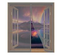 Mosquitera para Ventanas con Marco de Aluminio 75 x 80 cm Fácil Instalación sin Taladrar, Fácil de Limpiar Pantalla Contra Insectos para Todas Las Ventanas, Gris