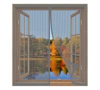 Mosquitera para Ventanas de Aluminio Corredera 65 x 135 cm Fácil Instalación sin Taladrar, Fácil de Limpiar Cortina Magnética para Puerta para Todas Las Ventanas, Gris